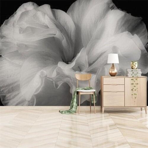 Bacal Customize Beautiful hand-painted oil painting flower Nordic simple mural wall large mural wallpaper 3D Papel de parede