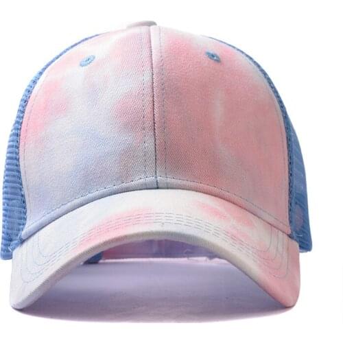 Hot Tie Dye Hip Pop Street Women Horsetail Baseball Hat Spring Summer Cotton Men Golf Fishing Sunshade Snapback Caps