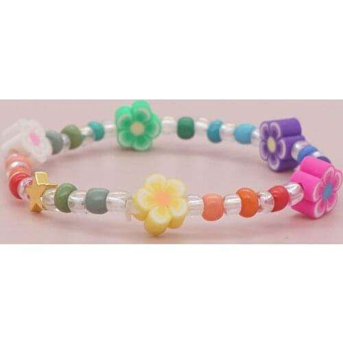 Go2Boho 2021 Beaded Bracelet Charms Star Flower Bracelets For Women Cute Jewelry Colorful Strand Braclet Acrylic Beads Pulseras