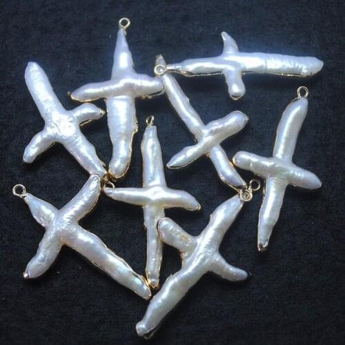 Naturala freswater pearl pendants cross pendants size 40x25mm cultured freshwater strings diy beads findings loose beads selling