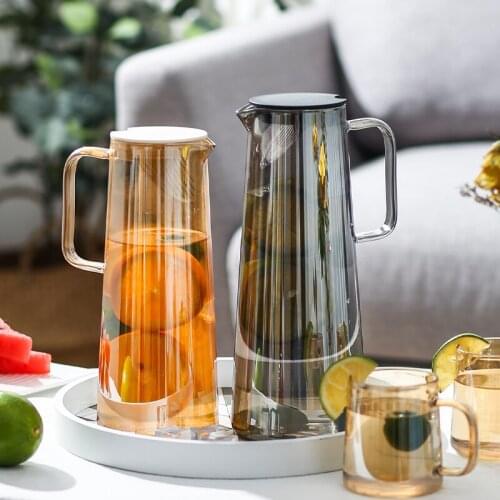 Beverage Household Cold Kettle Juice Coffee Storage Glass Water Jug Creativity Refrigerator Carafe En Verre Drinkware DK50CK