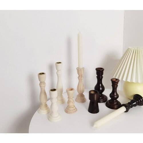 Wood Pillar Candle Holders for LED Candles candlestick Holder for Wedding Party Home Spa Reiki Aromatherapy Votive Candle Stand
