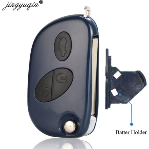 Jinyuqin Replacement Key Shell for Maserati GRAN TURISMO QUATTROPORTE Flip 3 Button Remote Car Key Case Fob