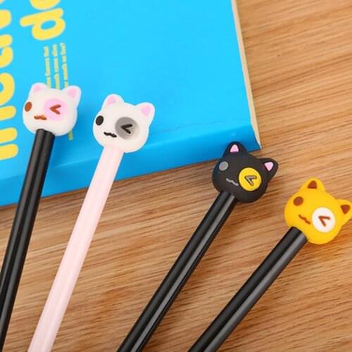 V-eye Cat Gel Pen 0.5mm Kawaii Students Cute Pens Novelty Stationery Kawaii Pen Cute Signing Gel Pens School Office Supplies