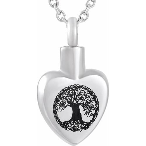 IJD9814 Stainless Steel Life Tree Hope urn pendant Necklace Memorial Ash Keepsake Cremation Jewelry