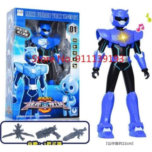 Korea Mini Force Transformation Toys Electric Warrior Deformed Robot Action Figure Weapon Boy Toy Children Souvenir Gift S1