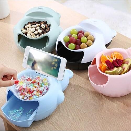 Creative Lazy Snack Bowl Table Storage Box Shape Bowl Perfect For Seeds Nuts and Dry Fruits Storage Box Phone Holder For TV