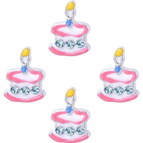 F103 Free Shipping DIY Birthday Cake Floating Locket Charms For Glass Locket 20pcs/lot
