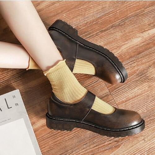 British style small leather shoes female students retro Japanese Lolita buckle shoes Vintage Sweet Lolita Shoes Victoria Kawaii