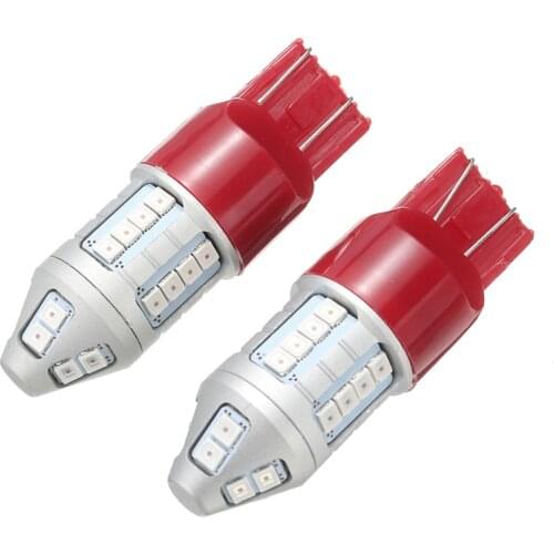 Mayitr 2pcs Car Auto 7443 Red LED Strobe Flash Brake Stop Tail Light Parking Bulbs Lamp Accessories Parts