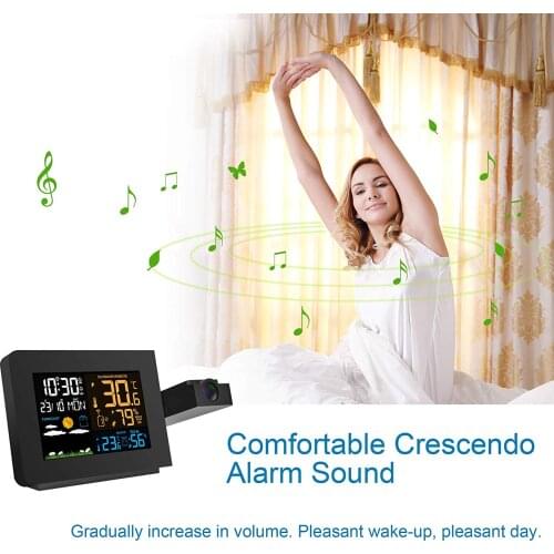 Weather station wireless indoor outdoor Digital Smart Alarm Clocks Table Electronic Desktop USB Wake Up Clock projection Time