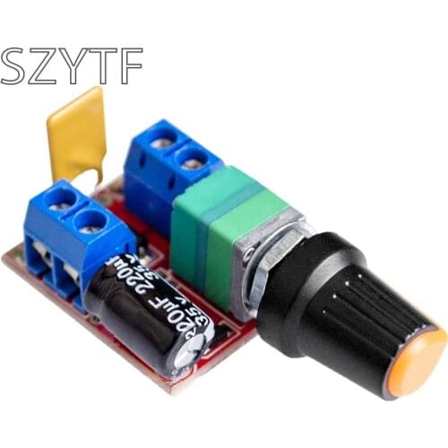Mini DC Motor PWM Governor 3V6 12 24 35V Speed Switch Ultra Small LED Dimmer 5A
