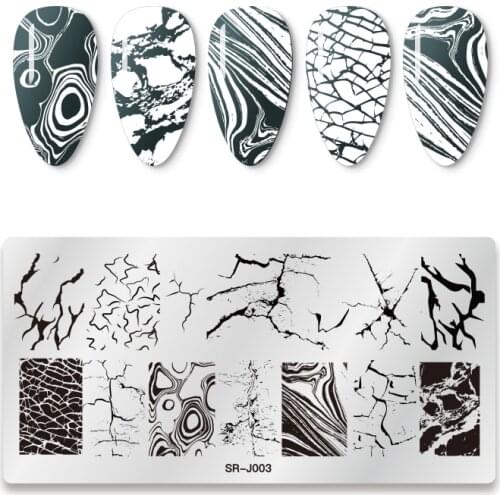 Mtssii 1PC Rectangle Nail Stamping Plates Marble Texture Ink Stainless Steel Template Nail Art Image Texture DIY Plate Tools