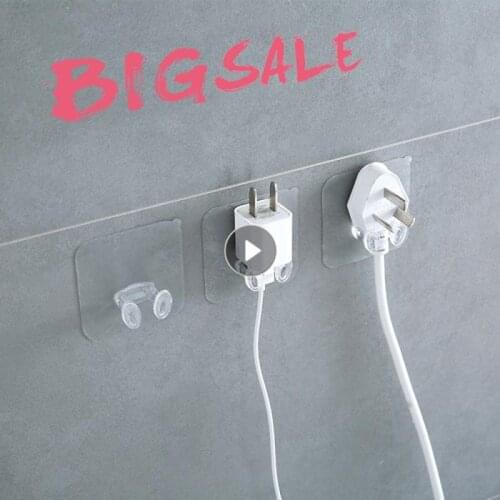 Non Marking Plug Hook Sticky Hook Home Tools Anti Skid Strong Sticky Transparent Wall Hook Kitchen Bathroom Accessories Plastic