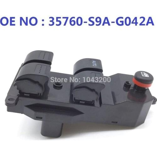 New 35760S9AG042A Left Side Power Window Control Switch Fits Honda Civic CR-V OE# 35760-S9A-G042A