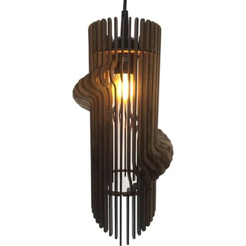 Single Wooden Pendant Lamp Chandelier Walnut Color Modern Retro Decorative Stylish Design Edison Household Commercial Office Restorant Industrial Library