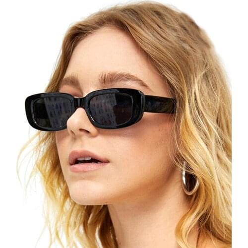 Popular Rimless Small Rectangle Sunglasses Women Men Glasses UV400 Eyewear