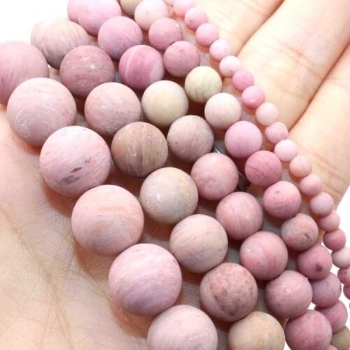 Dull Polish Matte Natural Red Rhodonite Stone Spacer Beads For Jewelry Making Charm DIY Bracelet Necklace Accessories 4 6 8 10mm