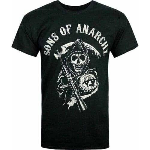 Sons of Anarchy SAMCRO Reaper Logo Mens Black T-Shirt Summer Cotton Short Sleeve O-Neck Unisex T Shirt New S-3XL
