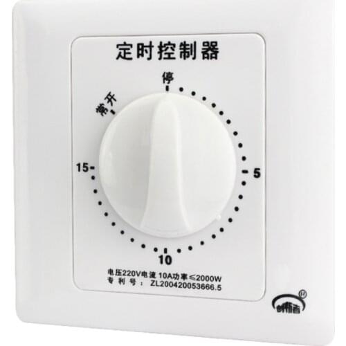 Intelligent Wall Mechanical Timer Swtich 220V AC 15/30/60/120 Minutes Time Switch Countdown High Power Timing Controller