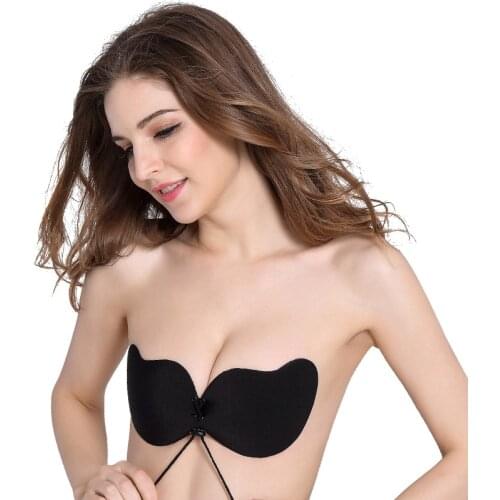 Women Invisible Bra Adhesive Strapless Blackless Seamless Solid Bra Sticky Silicone Push Up Womens Underwear Invisible Bra