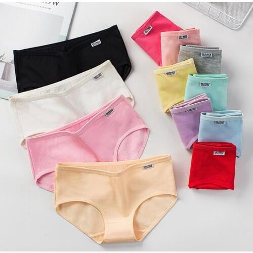 3 Pcs Womens Underwear Cotton Panties Girls Briefs Female Sexy lingeries Solid Shorts Plus Size Seamless Underwear For Women