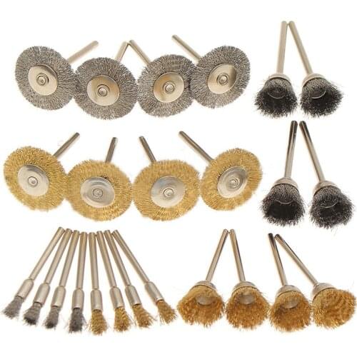 24pcs/set Steel Wire Wheel Polishing Pad Brushes for Rotary Grinder Accessories Tool