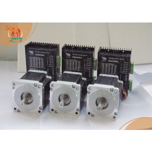 Wantai 3Axis Nema34 Stepper Motor WT86STH118-6004A 8.7N.m 1232oz 5.6A+Driver DQ860MA 80V 7.8A 80V 256Micro Laser CNC TOUNTER KIT