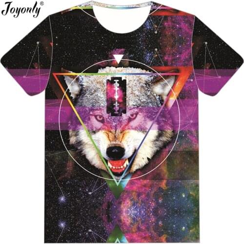 Joyonly Boys Girls 3d T-shirt Harajuku Style Animal Wolf Space Galaxy Blade Printed Fashion T shirt Children Kids Tee Shirts
