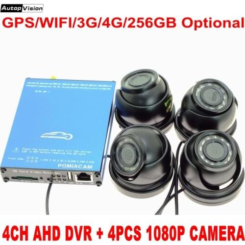 4CH AHD DVR 4G Bus Car DVR Vehicle Mobile 1080P SD Card CCTV Video Surveillance System with WIFI GPS tracking SDVR104 DHL Free