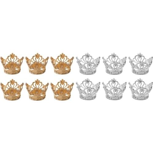 6Pcs Crown Rhinestone Napkin Rings,Exquisite Napkin Ring Holders Set For Easter, Party,Wedding Dinner Favor Table-ABUX