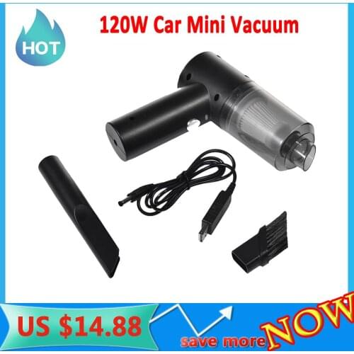 120W Car Mini Vacuum Cleaner Small Hand-held Vacuum USB Rechargeable Easy To Clean Desktop Keyboard Drawer