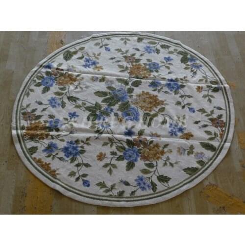 Free shipping 6'X6' Round Handmade Woolen rug round Needlepoint carpet for home decoration