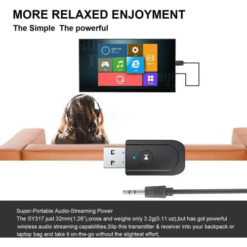 Wireless Adapter USB Bluetooth 5.0 Transmitter Receiver 3.5mm AUX Stereo Music adapter TV Earphone Mini Bluetooth Transmit