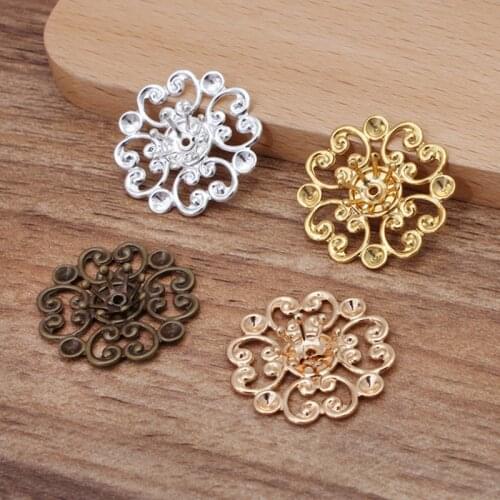 20pcs/lot 20mm Loose Flower Spacer Charm Pendant Beads For Jewelry Making DIY Earrings Hairpin Bracelet Accessories