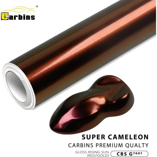 Carbins Super Cameleon Car Sticker Gloss Rising Sun(Red/Gold) Car Vinyl Wrap Film