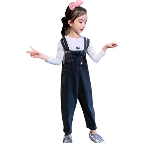 Teen Girls Clothing Letter Childrens Clothes For Girls Tshirt + Jumpsuit Outfits For Girls Spring Autumn Childrens Clothing