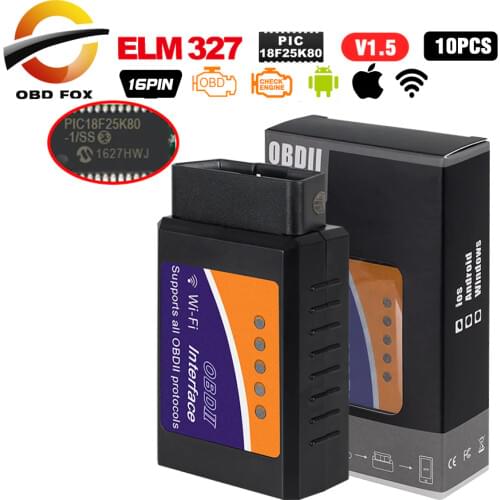 ELM 327 obd2 scanner pic18f25k80 wifi elm327 obd ii V1.5 car code reader diagnostic bluetooth elm327 usb obd cable 10pcs/lot