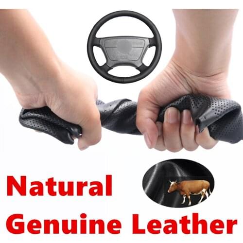 Hand sewing Genuine Calfskin Leather Car Steering Wheel Cover Brown for Mercedes Benz E-Class W210 E 200 240 280 320 1995-2002 S