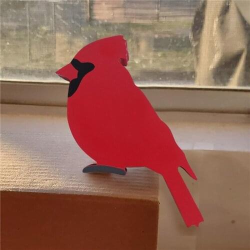 Wood Carving Ornaments Nordic Style Little Fat Bird Handmade Robin Bird Home Decoration Crafts Red Parrot Model Wood Craft Gift