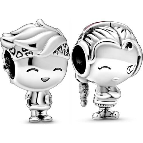 LByzHan New 925 Sterling Silver Bead Charm Skateboard Bandana Boy & Headphones Girl Teenager Beads Fit 3mm Bracelet DIY Jewelry