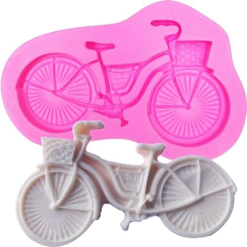 Fashion Bicycle Shape 3D Silicone Fondant Sugar Craft Molds bike Cake Decorating Tools Cupcake Mold T1038