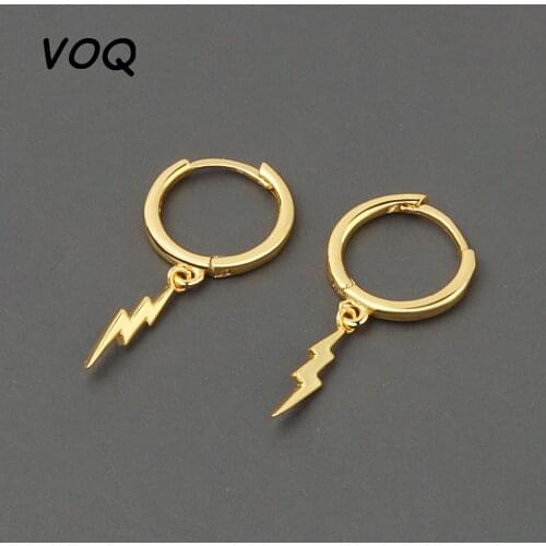 VOQ 925 Sterling Silver Fashion Lightning Pendant Tassel Earrings Womens Party Earrings Exquisite Jewelry Gifts