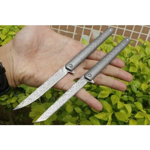 New Folding Knife Mini EDC Lifesaving Tool VG10 Steel Damascus Steel Sharp Slicing Knife Outdoor Hunting Penknife Combat Knife