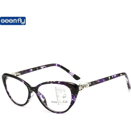 Seemfly Progressive Multi-focus Reading Glasses Men Women Clear Anti Blue Light Intelligent Zoom Hyperopia Eyewear + 1 + 3 + 3.5