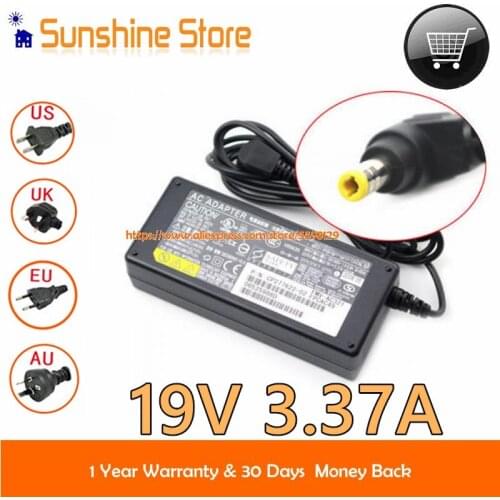 Genuine For FUJITSU N3430 FMV-AC321 AC310 FMV-AC315S Ac Adapter FMV-LIFEBOOK 19V 3.37A 06257388B CP277622-02 FMV-AC319 SED80N2