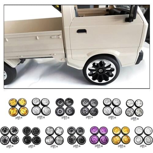 4Pieces Rubber Wheel Rim & Tires for WPL D12 Model Buggy Accessories