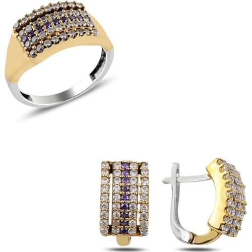 Silver 925 Sterling Zircon Cubic Zirconia Authentic Set