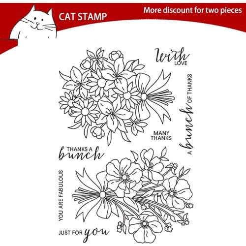 Bunch of flowers Cutting Dies Clear Stamps For Scrapbooking Card Making Photo Album Silicone Stamp DIY Decorative Crafts