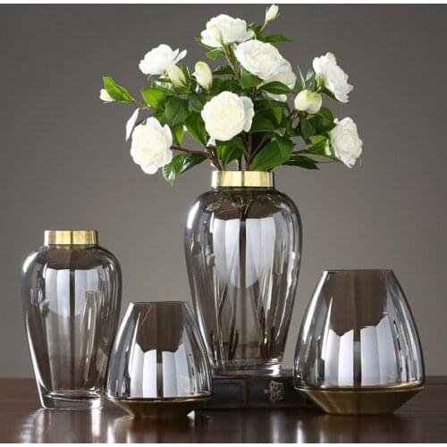 Modern Simple Glass Vase Creative Fashion Hydroponics Home restaurant desktop flower vase Flowerpot Home Soft Decoration